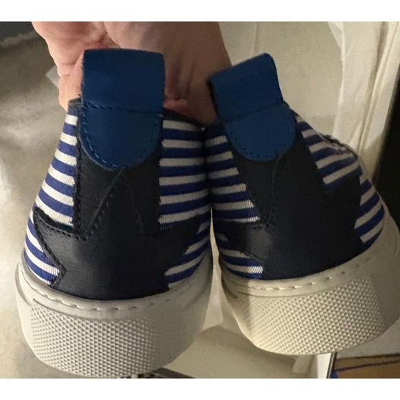 MJ Striped Slip On Sneakers Macchiaj Shoe Navy Blue White‎ Mens Shoes - Picture 2 of 5